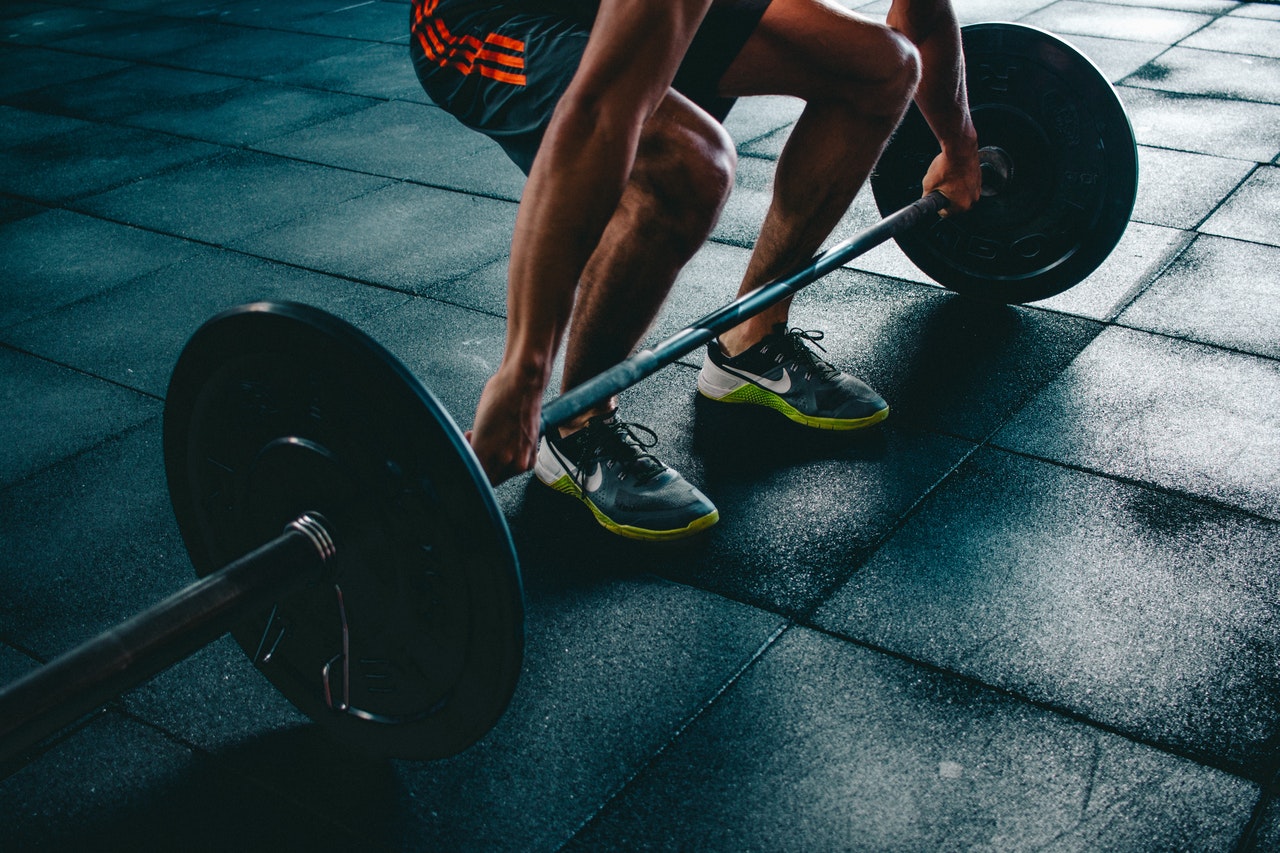 a person lifting weight