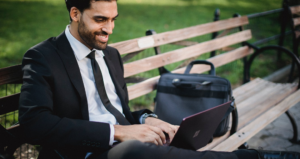 man with laptop